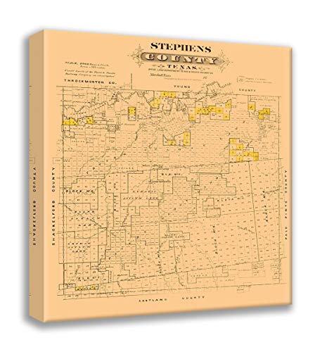 ArtDirect Gast 20x23 Gallery Wrapped Canvas Museum Art Titled: Stephens County Texas - Gast 1870