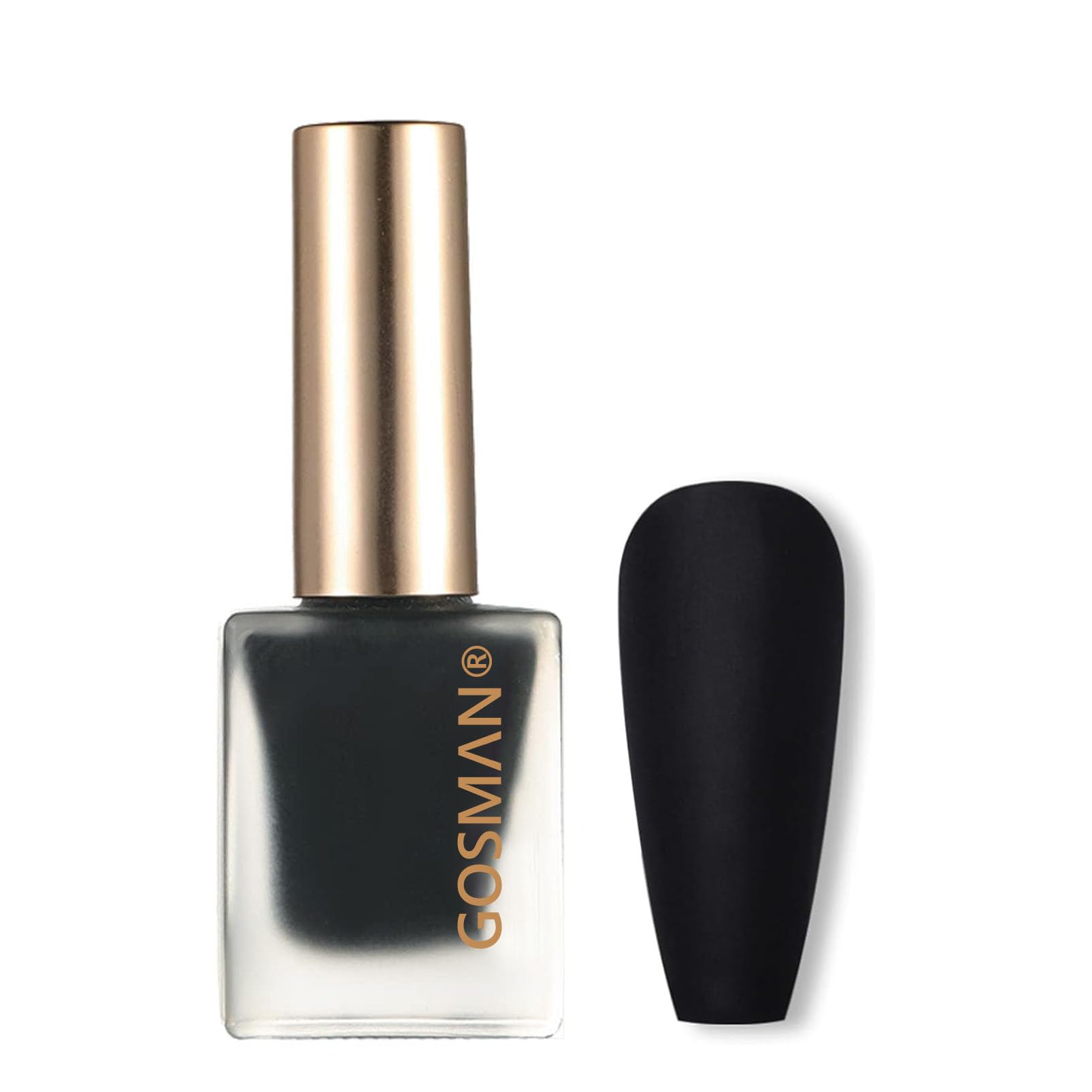 Black Nail Polish, Matte Nail Polish 7 Days Lasting Quick Dry Nail Varnish Gel in Non Toxic Eco Friendly Water Based Formula/Odorless & No Need Cured Black Nail Paint for Women Winter Christmas (10ML)