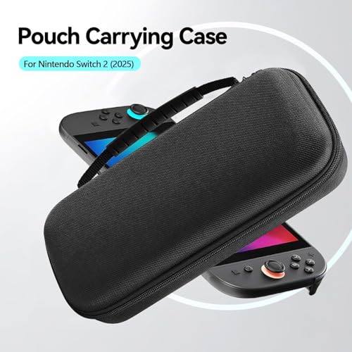 Switch Carrying Case Compatible with Nintendo Switch 2, with 24 Games Cartridges Protective Hard Shell Travel Carrying Case Pouch for Console & Accessories wii case Black