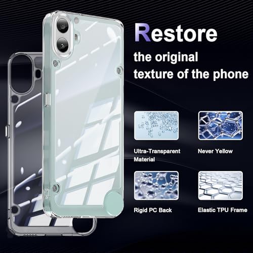 Image of Case for Nothing CMF Phone 1, Military Grade Drop Protection Phone Case, Yellowing Resistant, Anti-Scratch Hard PC Back, Shockproof Hard Ultra-Thin Protective Cover, Clear