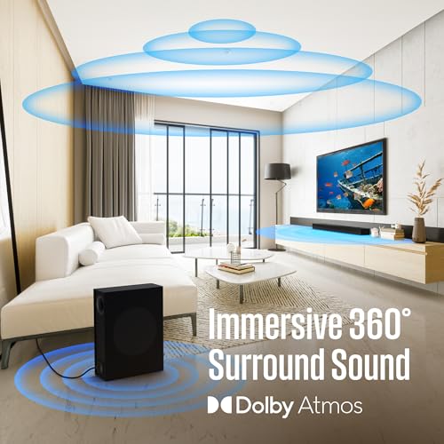 Image of Westinghouse 5.1.2 Soundbar w /Wireless Subwoofer, 400W Max Output Surround Sound w /Dolby Atmos & Dolby Digital Plus, Home Theater Audio, HDMI /eArc, Bluetooth, Roku TV Ready
