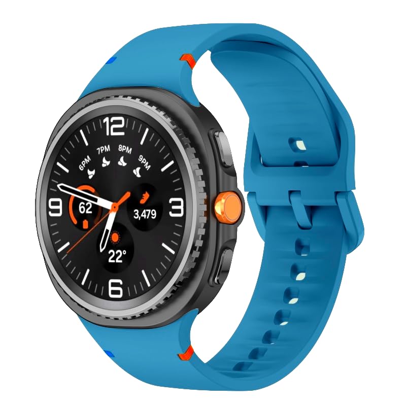 Image of YODI Strap Bands Compatible With Samsung Galaxy Watch 8 40mm 44mm /Watch 8 Classic 46mm Band,silicone strap with stitching Design Wristband for Galaxy Watch 8 /8 Classic Small /Large Size