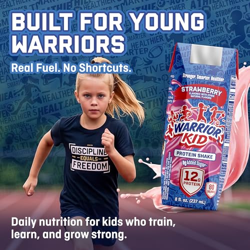 Image of Jocko Fuel Warrior Kid Grass Fed Protein Shake, Strawberry 8.25oz | 12 Pack