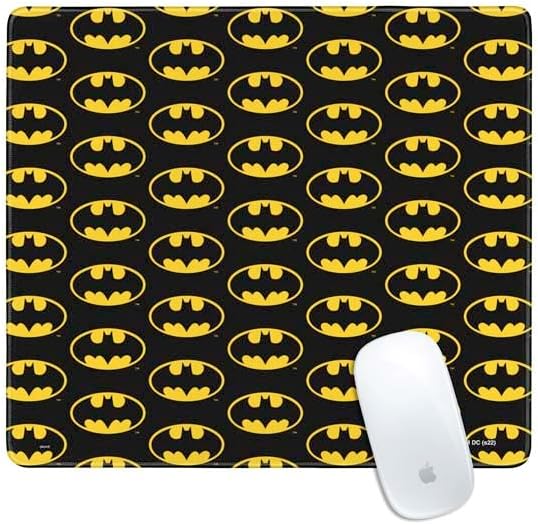 Skinit Extra Large Gaming Mouse Pad - Officially Licensed Batman Logo Pattern Design with Stitched Edges, Waterproof, Non-Slip Rubber Base, Desk Mat for Keyboard & Mouse, 35.75" x 15.4" inches