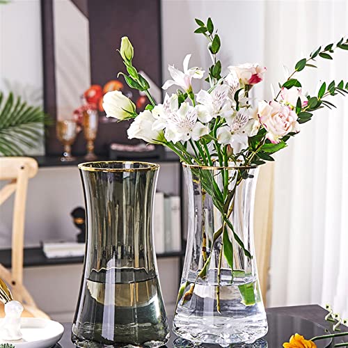 Vase en verre fleurs transparentes à base d'eau et fleurs séchées de salon - 5