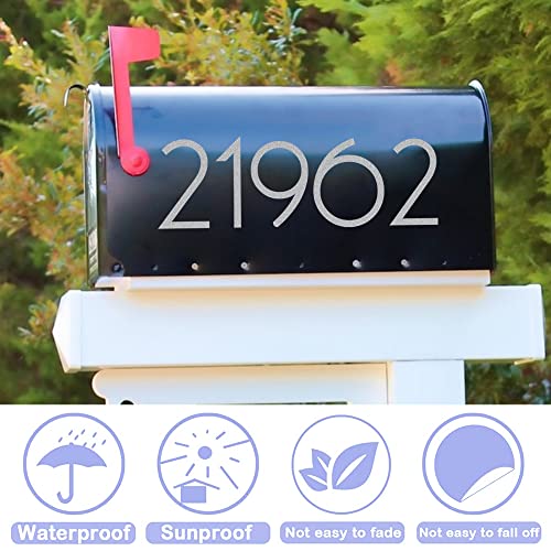 Flywalld 2 Set White Reflective Mailbox Numbers Decal Vinyl Number Stickers Self Adhesive Mailbox, Signs, Window, Door, Home,House, Business, Address Number,Housewarming Gift #TOP3