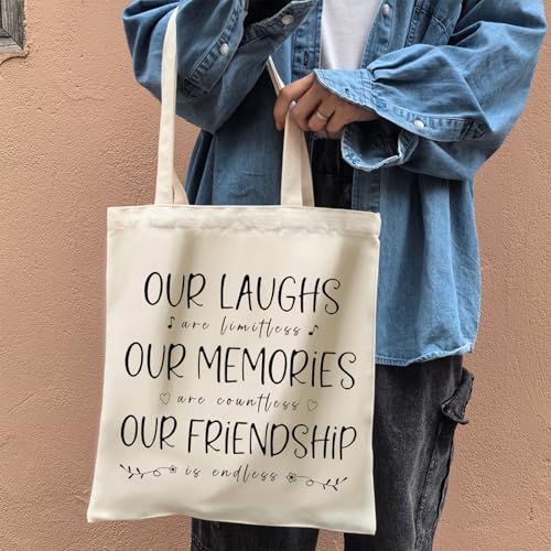 Bolso tote de lona para mujer con diseño de amistad miniatura 7