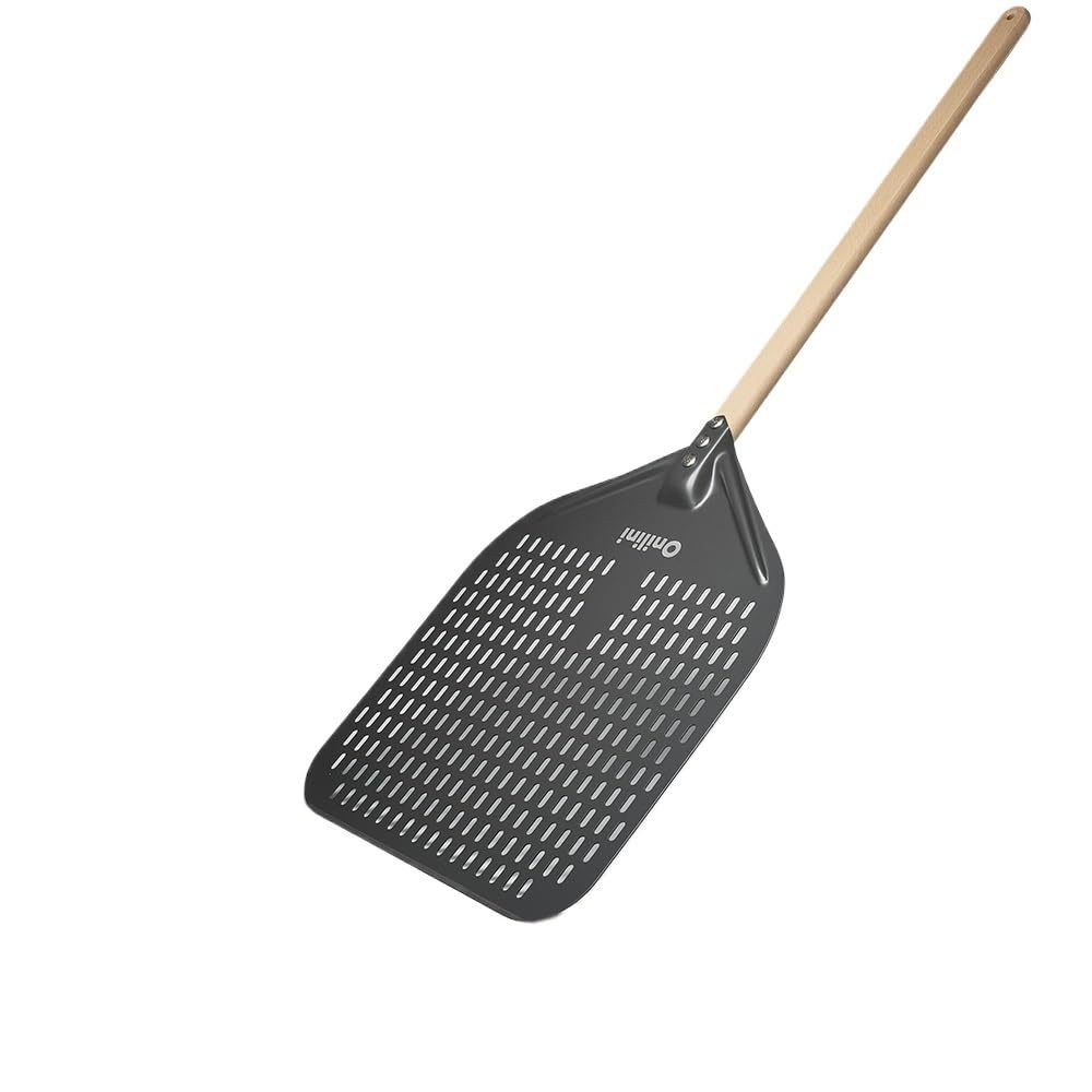 Pala Per Pizza Pala for pizza rettangolare forata in alluminio anodizzato duro da 12/13/14 pollici con manico in legno(14inch 93cm)