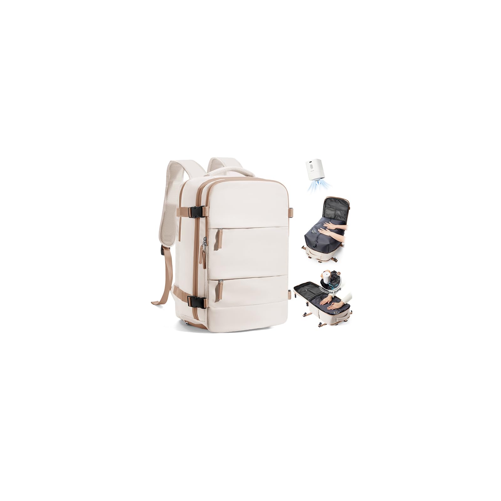 SZLX Zaino Ryanair 40x30x20 Sottovuoto con Pompa Zaino Ryanair 40x20x25 Donna Zaino da Viaggio Wizzair Bagaglio a Mano Uomo per Laptop da 14 Pollici Borse da Cabina 45x36x20 Easyjet con Porta Scarpe