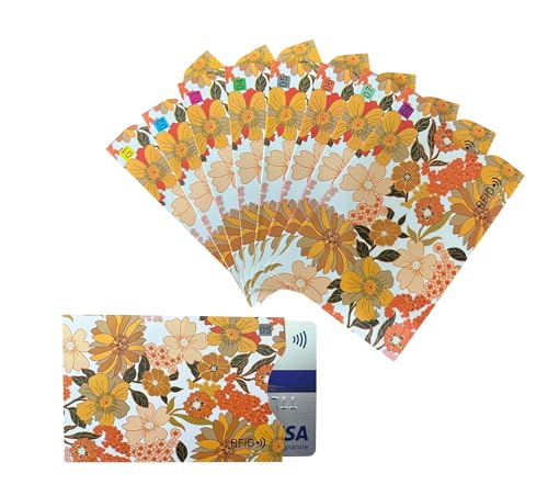 8 RFID Blocking Sleeve Credit Card Sleeves Protector Holder Anti RFID Identity Theft Protection Slim Fit Wallet/Purse(Yellow)