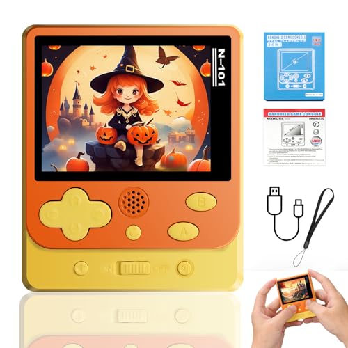 WAOYER Retro Handheld Games Console for Kids Adults, Built-in 319 Classic Games Mini Portable 2.5″ Screen Video Gaming Emulator Console Toy Birthday Gifts for Boys Girls Age 6 7 8 9 10 (Orange)