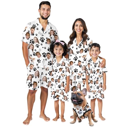 Artsadd Personalized Family Matching Pajamas Set Cutom Faces Funny Sleepwear Pjs for Men, Women...