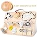 2 Pcs Wooden Castanets Musical Instrument Finger Castanets Education Wood Clappers Percussion Instruments Busy Board DIY Accessories for Children 0-6 Years Old (Log Colour)