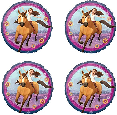 Spirit Riding Free Party Balloons - Set of 4 Western Cowgirl Themed Spirit Ride Birthday Balloon Bundle Pack Decorations from The Netflix Animation Series Spirit Riding Free Party Balloons - Set of 4 Western Cowgirl Themed Spirit Ride Birthday Balloon Bundle Pack Decorations from The Netflix Animation Series