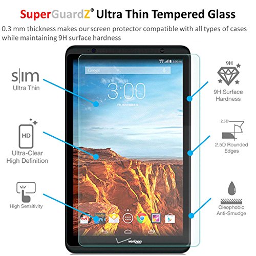 [2 Pack] Verizon Ellipsis 8 - Superguardz® Tempered Glass Screen Protector - 9H, 2.5D Round Edge, Anti-Scratch, Anti-Bubble #TOP2