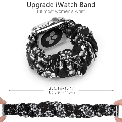 Image of Greatfine Scrunchie Band Compatible with Apple Watch Bands 38mm 40mm 41mm 42mm 44mm 45mm 46mm 49mm Women, Elastic Scrunchie Watch Strap for iWatch Watch Series 11 10 9 8 7 6 5 4 3 2 1 SE 3 2 Ultra 3 2