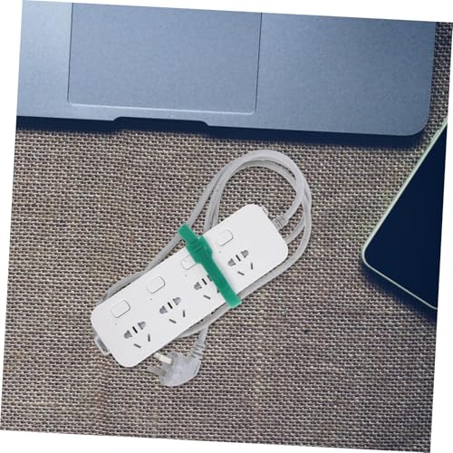Uonlytech 100 piezas de cintas reutilizables para cables y organizadores con cierre de gancho y lazo para electrónica y gestión de cables bajo escritorio en verde miniatura 7