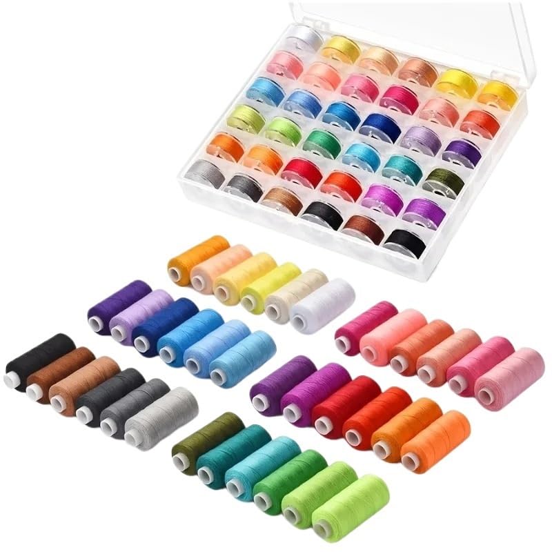 Juego De Hilos Coser, Kit Combinado Máquina Bobinas Preenrolladas Poliéster 36 Colores for Manualidades Y Acolchar, 1