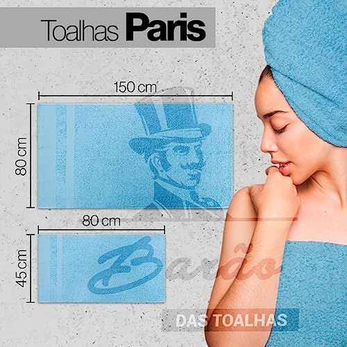 Jogo 4 Pç - Toalhas Paris - 2 Banho 2 Rosto 500 G/m - Top (Chumbo)