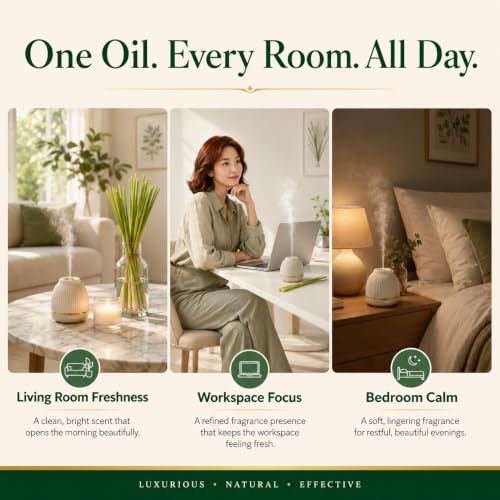 Image of AROMATICO Lemongrass Diffuser Oil for Strong, Long-Lasting Aroma | Light, Citrusy, Stress Relieving Aroma Oil for Home Fragrance & Aromatherapy. Versatile Use in Diffusers, Air Fresheners - 250 ml