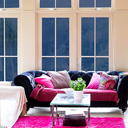 Niviy One Way Window Film Daytime Privacy Mirror Effect Reflective Window Tint For Home Self Adhesive Uv Sun Blocking Heat Control Glass Door Films 17.5 X 78.7 Inches Blue Silver #TOP7