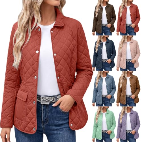 Piuwrlz Women's Diamond Quilted Snap Button Jacket with Flap Pockets - image 1