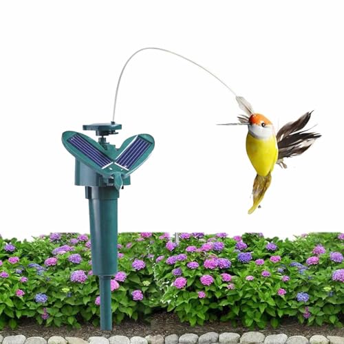 Solar-Kolibri-Flatter – Solarbetriebene Vögel Solarbetriebener Schwimmender Kolibri | Tanzender Kolibri Fliegend Schwebend | Realistischer Solar Solarbetriebener Fliegender Kolibri Für Garten Und Hof