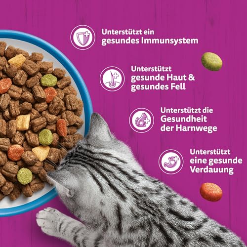 WHISKAS Trockenfutter für ausgewachsene Katzen 5 x 800g mit Thunfisch