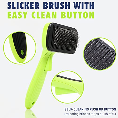 Pet Grooming Brush-Cleaning Slicker Brush For Dogs, Cats & More The Ultimate Dog Brush For Shedding Hair, Deshedding Tool #TOP6