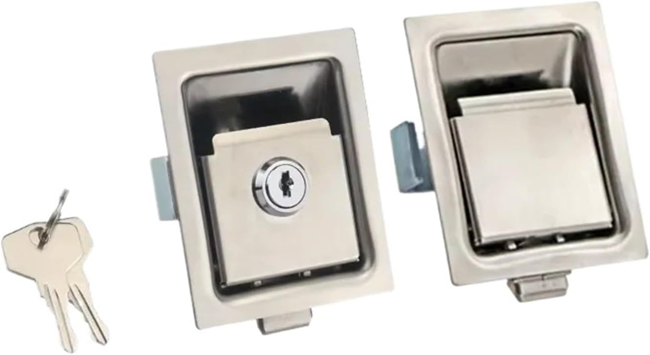 Industrial Stainless Steel Safety Cabinet Lock for Electrical Panel Tool Distribution Box Truck Trailer Door Embedded Key Type(with Lock)