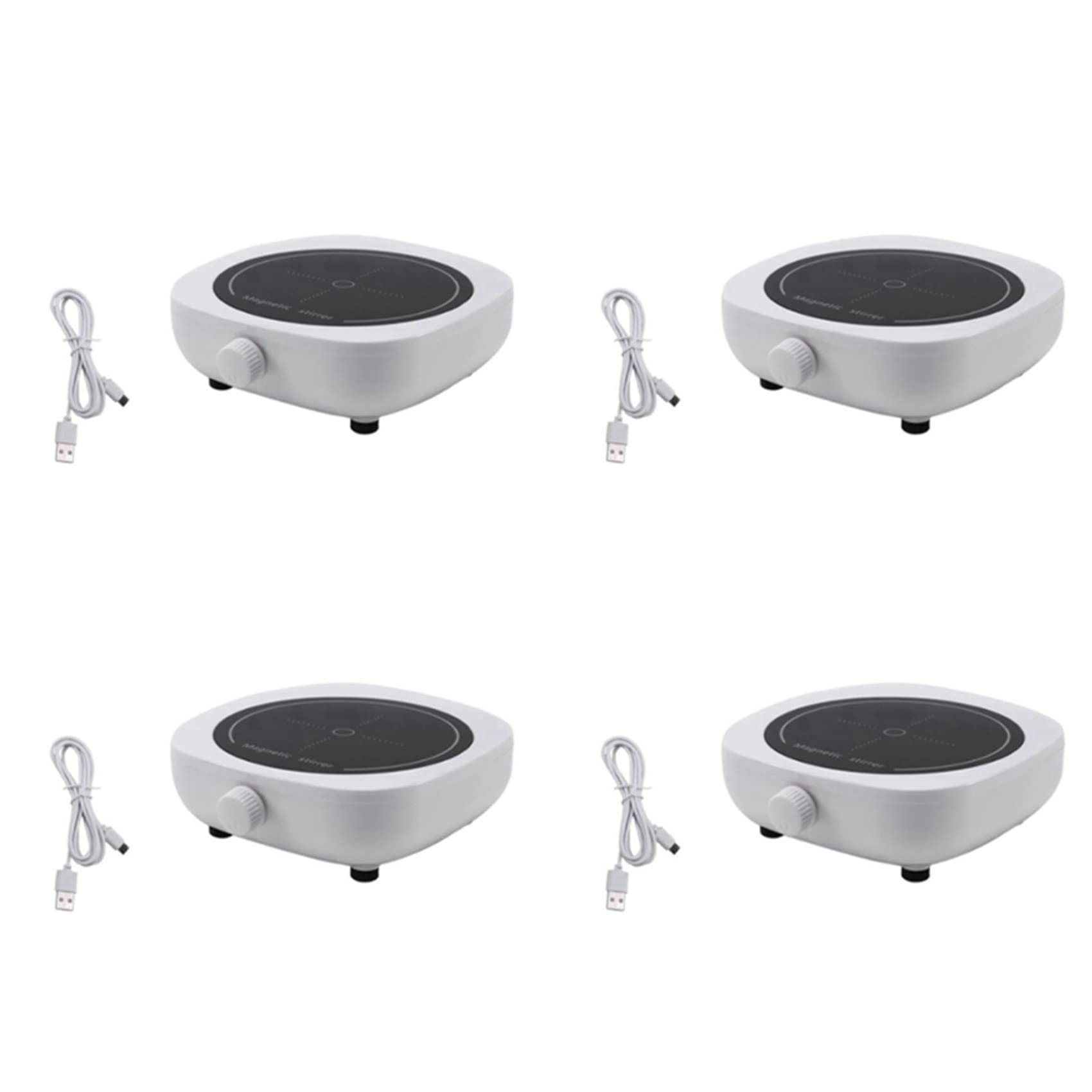 Hndhbfgrt 4X Magnetic Stirrer Mini Lab Stir Mixer Portable Stirrer Plate for Laboratory