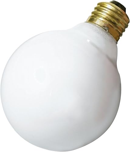 Satco A3640 - Bombilla G25 de base mediana de 130 V, 25 W, color blanco brillante