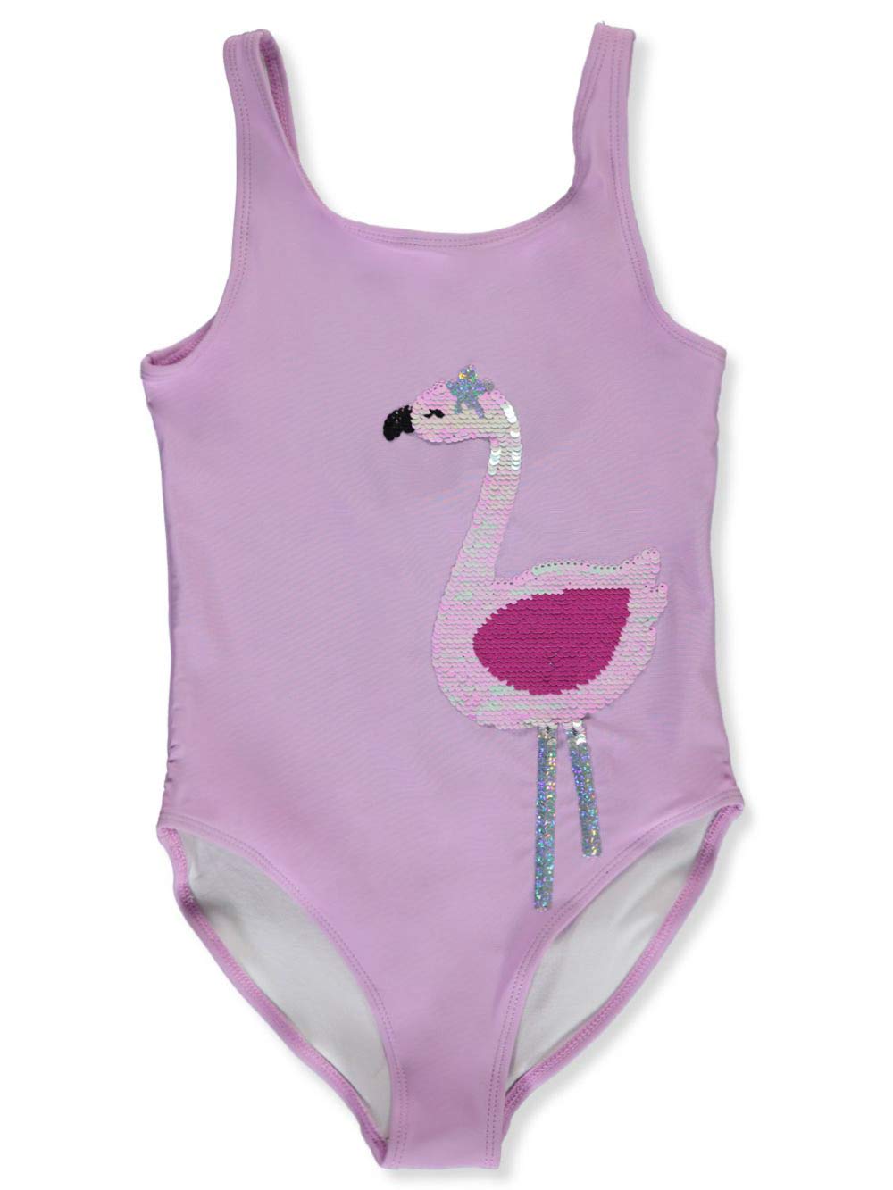 Carter's Big Girls Flip Sequin Flamingo 1-Piece Swimsuit - Lilac, 10
