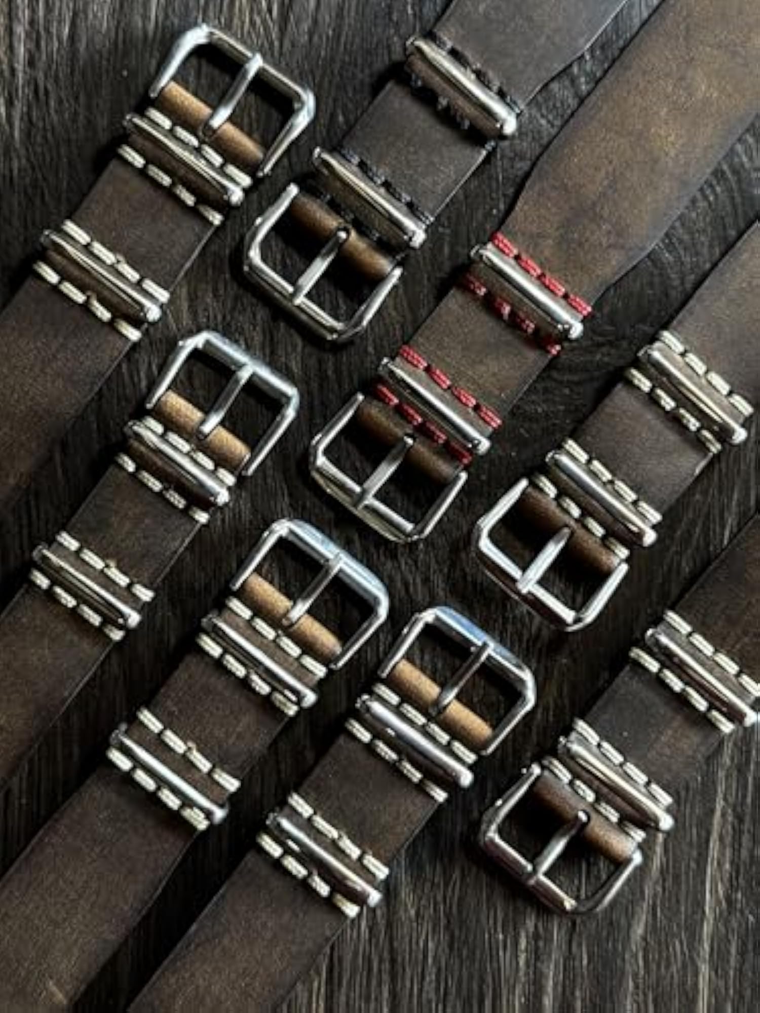 Vintage Style Leather Watch Strap with Buckle Hardware