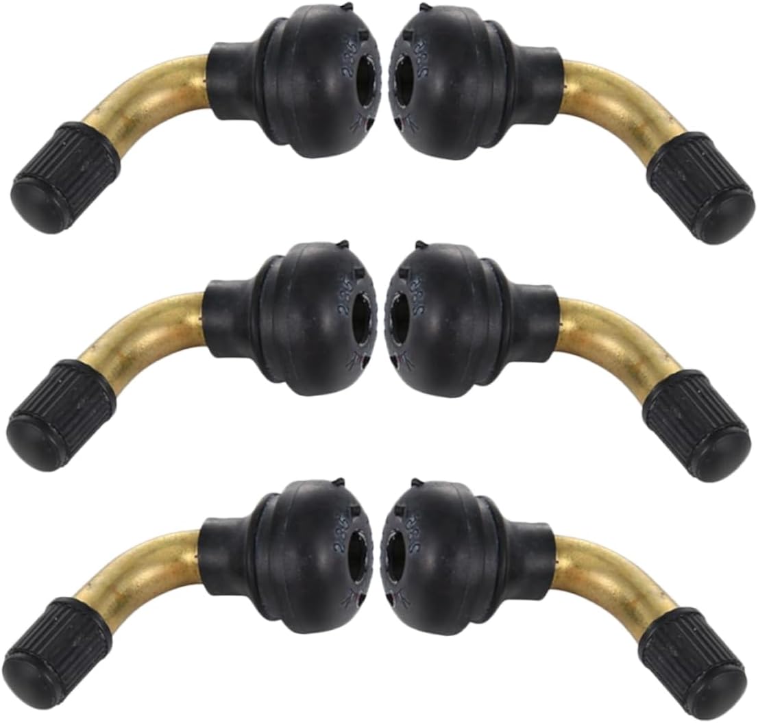 GARVALON 6pcs Angled Tire Valve Stems Replacement Valve Extenders for Car Motorcycle Truck Convenient Installation Durable Construction Optimal Performance