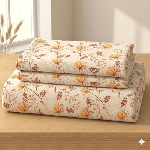 Image of Castiqa Elastic Fitted Supersoft Premium Polycotton 200TC Super King Size 108x108Inch Jointless Bedsheet with 2 Pillow Covers (Cherry, Super King 108x108inch (12 inch Mattress))