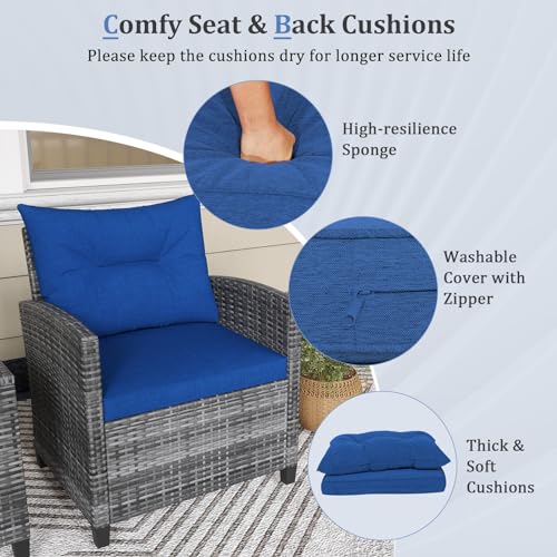 Kotek3piecepatiofurnituresetoutdoorperattanconversationsetwithwashablecushionstemperedglasstabletopwickerchairsandtablesetforporchgardenbalconynavy Urban Country Home Decor Kotek 3 piece patio furniture set outdoor pe rattan conversation set with washable cushions tempered glass tabletop wicker chairs and table set for porch garden balcony navy urban country home decor