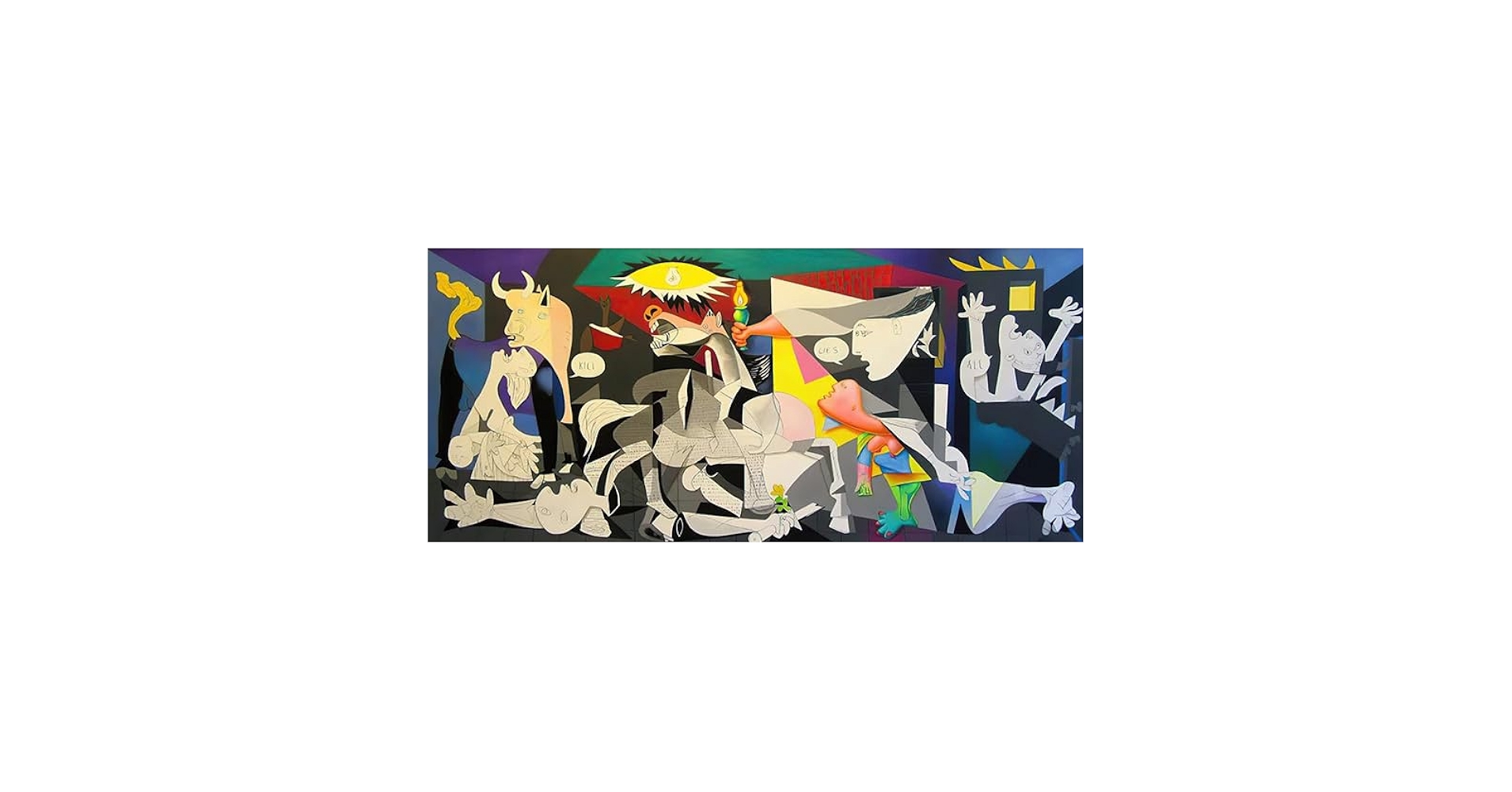 パブロ ピカソ ゲルニカ額入りアートパネル アートポスター幅102cm パブロ ピカソ ゲルニカ 絵画 名画 インテリア 壁掛け 額入り