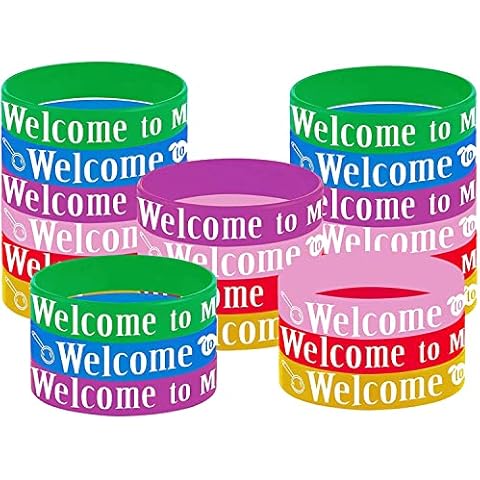 48PCS Welcome to My Class Party Rubber Bracelets, Welcome Back to School First Day of School Party Supplies Decorations Gifts Prize Goodie Bag Favors Silicone Wristbands Cover