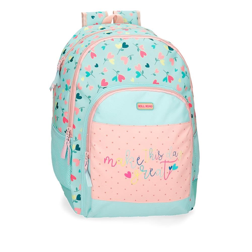 ROLL ROAD Peace Mochilas escolares poliester rosa y azul