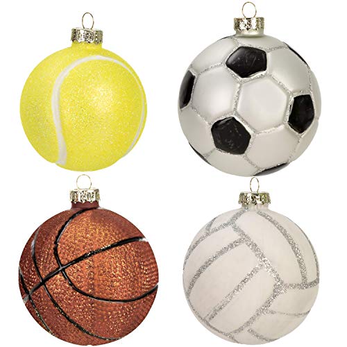 Christmas Basketball Ornament Soccer Ornament Glass Ball Ornament Set 4pc Basketball, Soccer, Volleyball Ornament and Tennis Ball Ornament Christmas Tree Decoration Christmas Basketball Ornament Soccer Ornament Glass Ball Ornament Set 4pc Basketball, Soccer, Volleyball Ornament and Tennis Ball Ornament Christmas Tree Decoration