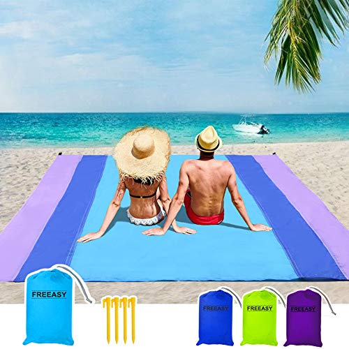 Beach Blanket Sandfree and Waterproof, Extra Large Oversized 10'X9' Outdoor Family Beach Mat