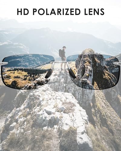 Image of JIM HALO Sport Sunglasses Men Womens TR90 Rimless for Driving Running Golf | Polarized /Non polarized,Lightweight,17g /0.6oz,Rectangle,Wrap Around,Cycling,Fishing,Outdoor Activities