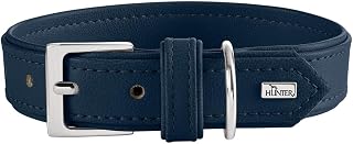 HUNTER Collar para Perro Amalfi, Color Azul Marino, Vegano, Piel sintética de napa, Suave, fácil de Limpiar, Color Brillante, Muy cómodo de Llevar, Fabricado en Alemania, Talla 60