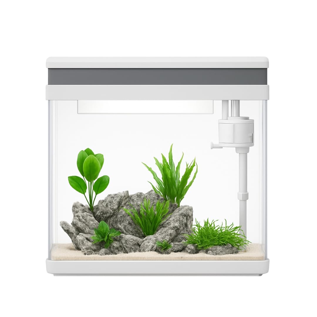 AquaOne Aquarium Komplettset LED mit Pumpe HNE-380 I Kleines Nanoaquarium 26 Liter mit Filteranlage I Mini Nano Becken Set für Fische und Garnelen