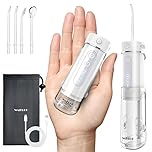 Idropulsore Dentale Portatile, 5 Modalità, Serbatoio 180ml, Impermeabile IPX7, Mini Irrigatore Orale da Viaggio, Water Flosser per Casa e Spostamenti