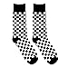 Fashion Men's novelty Socks Checker board crew Socks, Skateboard Socks (Shoe Size 6-12) (Black,White)