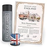 happylandgifts® Premium | Echtes England Grundstück als einzigartiges Geschenk für UK Fans | Personalisierte Besitzurkunde in Farbe mit Wunschname und persönlicher Widmung