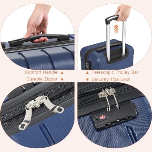 Image of Sweetcrispy 20 Inch Carry On Luggage, Suitcase with Spinner Wheels