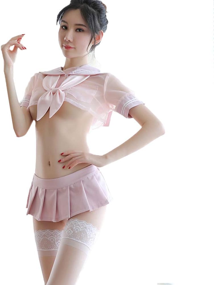 Japanese Schoolgirl Lingerie Set Uniform Cosplay Costumes Lolita Anime Sailor Outfits Shirt with Pleated Skirt